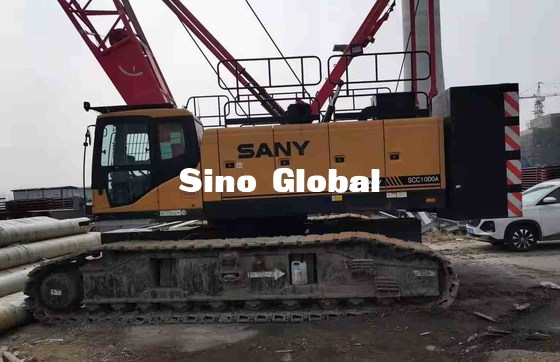 Sany SCC1000A Używany żuraw gąsienicowy 100 ton o długości wysięgnika 13 m 64 m